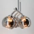 Lampa wisząca chromowana 6-punktowa ze szklanymi kloszami 2208/6 8C z serii PIRAN - Lampy Elem